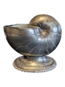 19TH CENTURY ATKIN BROTHERS SILVER PLATED NOVELTY NAUTILUS SHELL SPOON WARMER