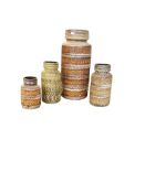 SCHEURICH - WEST GERMAN - FOUR VINTAGE CERAMIC VASES