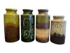 SCHEURICH KERAMIK - FOUR LATE 20TH CENTURY WEST GERMAN CERAMIC VASES