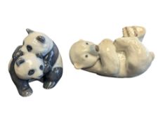 ROYAL COPENHAGEN - TWO 20TH CENTURY PORCELAIN ANIMAL FIGURES