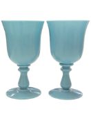 PAIR OF LARGE EARLY 20TH CENTURY GLASS GOBLETS