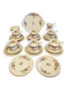 ROYAL ALBERT - LATE 20TH CENTURY MOSS ROSE BONE CHINA TEA SERVICE