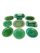 COLLECTION OF 19TH CENTURY WEDGWOOD MAJOLICA PLATES & OTHER MAKERS