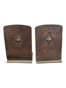 ROYCROFT - PAIR OF EARLY 20TH CENTURY ARTS & CRAFTS COPPER BOOKENDS