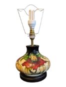 MOORCROFT - CONTEMPORARY ANNA LILY PATTERNED POTTERY TABLE LAMP