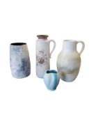 WEST GERMAN POTTERY - FOUR VINTAGE CERAMIC VASES