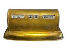 MID CENTURY STRATTON GILT METAL PERPETUAL DESK CALENDAR