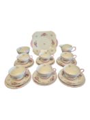 SHELLEY - 1930S WILD FLOWER BONE CHINA TEA SERVICE