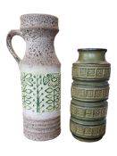 WEST GERMAN POTTERY - TWO VINTAGE CERAMIC VASES
