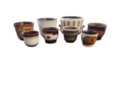 WEST GERMAN POTTERY - COLLECTION OF VINTAGE CERAMIC PLANT POTS