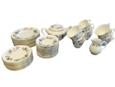 ROYAL WORCESTER - LATE 20TH CENTURY JUNE GARLAND PATTERNED FINE BONE CHINA TEA SERVICE
