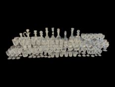 COLLECTION OF WATERFORD LISMORE DRINKING GLASSES & DECANTERS