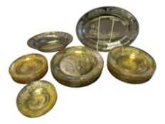 MID CENTURY GREEN GLASS PART DINNER SERVICE