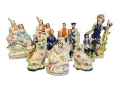 COLLECTION VICTORIAN STAFFORDSHIRE FLAT BACK FIGURES