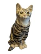LATE 20TH CENTURY WINSTANLEY POTTERY SEATED CAT SCULPTURE