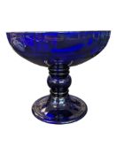 ROBERT MARSHALL FOR BRISTOL BLUE GLASS - LIMITED EDITION MILLENNIUM GLASS FOOTED BOWL