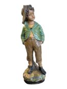 EARLY 20TH CENTURY AUSTRIAN CHALKWARE FIGURE TITLED 'COSTER BOY'