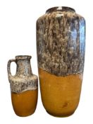 TWO LATE 20TH CENTURY WEST GERMAN FAT LAVA CERAMIC VASES
