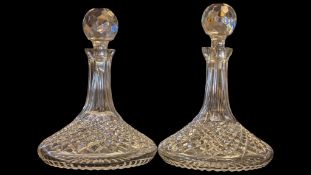 WATERFORD, IRELAND - PAIR OF LISMORE PATTERN WINE DECANTERS
