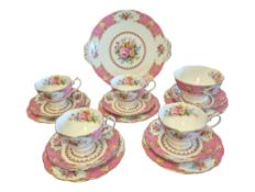 ROYAL ALBERT - 20TH CENTURY LADY CARLYLE BONE CHINA PART TEA SERVICE
