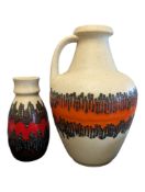 BAY KERAMIK - TWO LATE 20TH CENTURY WEST GERMAN CERAMIC FAT LAVA VASES