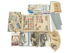 COLLECTION OF 20TH CENTURY VINTAGE STAMPS, POSTCARDS, & CARTE DE VISITES