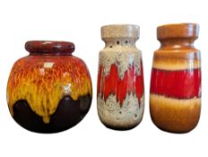 SCHEURICH KERAMIK - THREE LATE 20TH CENTURY WEST GERMAN FAT LAVA VASES