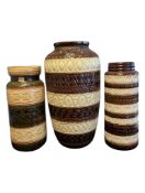 BAY KERAMIK - THREE LATE 20TH CENTURY WEST GERMAN CERAMIC VASES