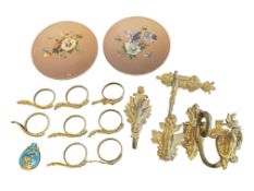COLLECTION OF 20TH CENTURY FRENCH GILT METAL ACANTHUS FITTINGS & CURIOS