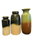 SCHEURICH KERAMIK - THREE LATE 20TH CENTURY WEST GERMAN CERAMIC VASES