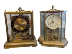 TWO 20TH CENTURY GERMAN VINTAGE BRASS ANNIVERSARY MANTEL CLOCKS