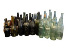 19TH & 20TH CENTURY VINTAGE GLASS BOTTLES INCL. ADVERTISING EXAMPLES