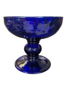 ROBERT MARSHALL FOR BRISTOL BLUE GLASS - LIMITED EDITION MILLENNIUM GLASS FOOTED BOWL