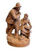 A HANNE (1858-1908) FRENCH TERRACOTTA FIGURINE OF A FISHERMAN