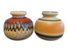 TWO LATE 20TH CENTURY RETRO WEST GERMAN CERAMIC VASES