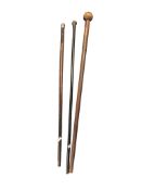COLLECTION OF THREE 20TH CENTURY WALKING STICKS