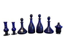 COLLECTION 20TH CENTURY BRISTOL BLUE GLASS