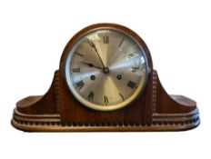 EARLY 20TH CENTURY NAPOLEON HAT MAHOGANY MANTEL CLOCK