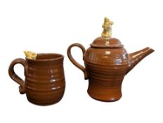 DAVID CLEVERLY (1940-2025) - TWO PIECES OF LATE 20TH CENTURY VINTAGE MOUSE POTTERY