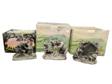 THE TUDOR MINT - THE HOBBIT - THREE 1990S BOXED PEWTER FIGURES