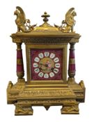 FRENCH 19TH CENTURY EGYPTIAN REVIVAL ORMOLU MANTEL CLOCK