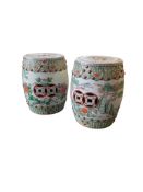 TWO 20TH CENTURY CHINESE PORCELAIN BARREL STOOLS