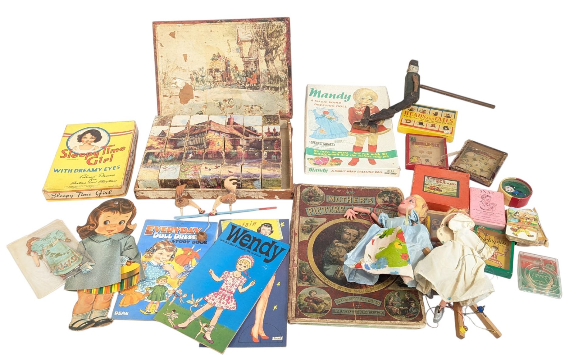 COLLECTION OF ASSORTED ANTIQUE TOYS & GAMES