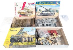 MODEL KITS - x3 ITALERI 1/35 SCALE PART-BUILT MILITARY MODEL KITS