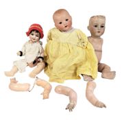 DOLLS - x3 VINTAGE ARMAND MARSEILLE & OTHER BISQUE HEADED DOLLS
