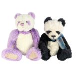 BEARS - x2 PLUSH PANDA CHARLIE BEARS - VIOLET & MING