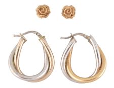 TWO PAIRS OF 9CT GOLD EARRINGS