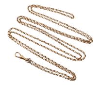 19TH CENTURY ROSE METAL LONG GUARD WATCH CHAIN