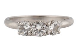 950 PLATINUM & DIAMOND THREE STONE RING