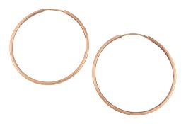 HALLMARKED 9CT GOLD LARGE HOOP EARRINGS